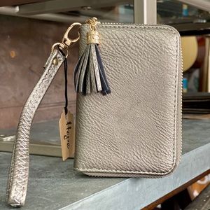 Bronze colored Vegan leather wristlet!